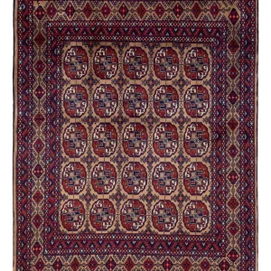 Afghan Teppich - 195 x 148 cm - dunkelbeige