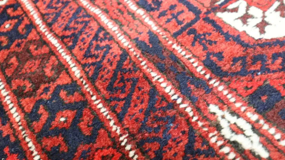 Afghan Teppich 229 x 123 cm - dunkelrot