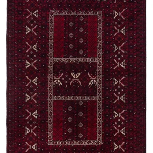Afghan Teppich - 240 x 152 cm - dunkelrot