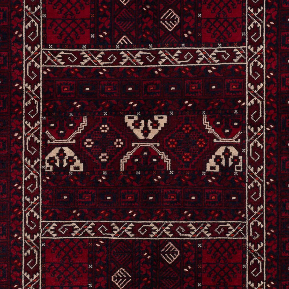 Afghan Teppich - 240 x 152 cm - dunkelrot