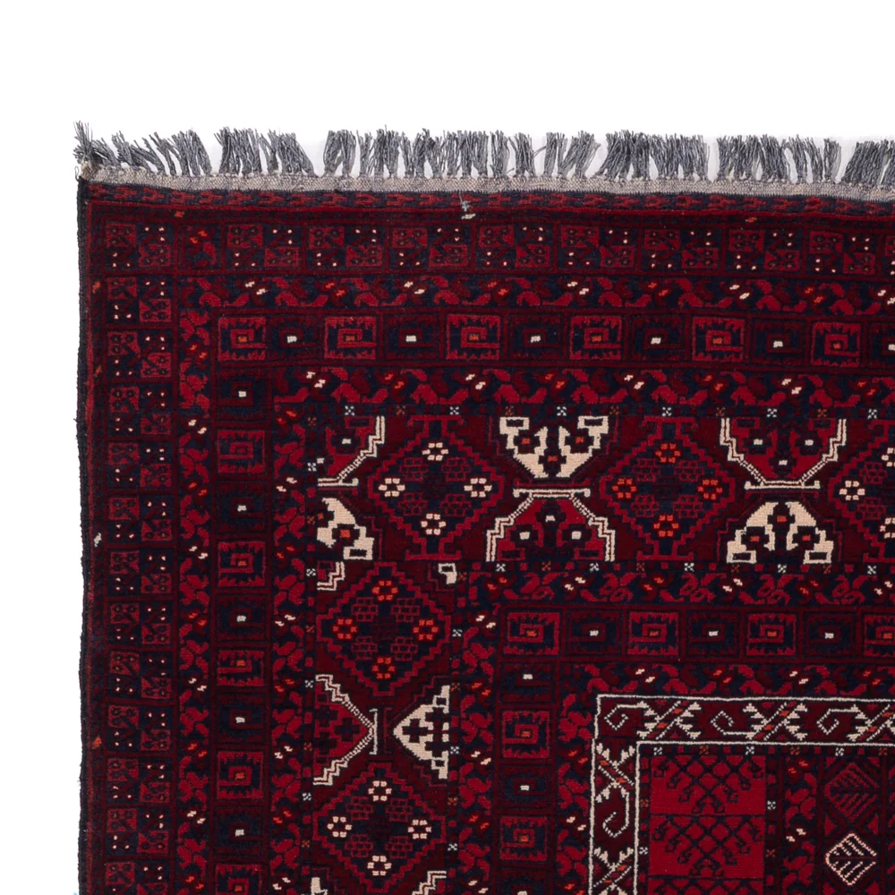 Afghan Teppich - 240 x 152 cm - dunkelrot