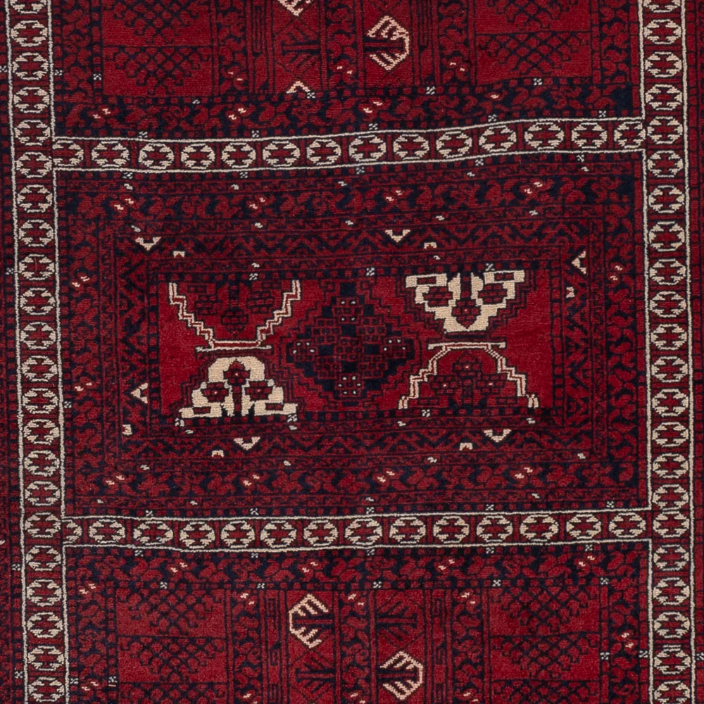 Afghan Teppich - 240 x 153 cm - dunkelrot