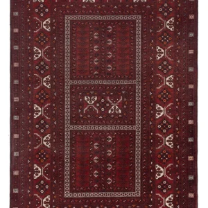 Afghan Teppich - 241 x 156 cm - dunkelrot