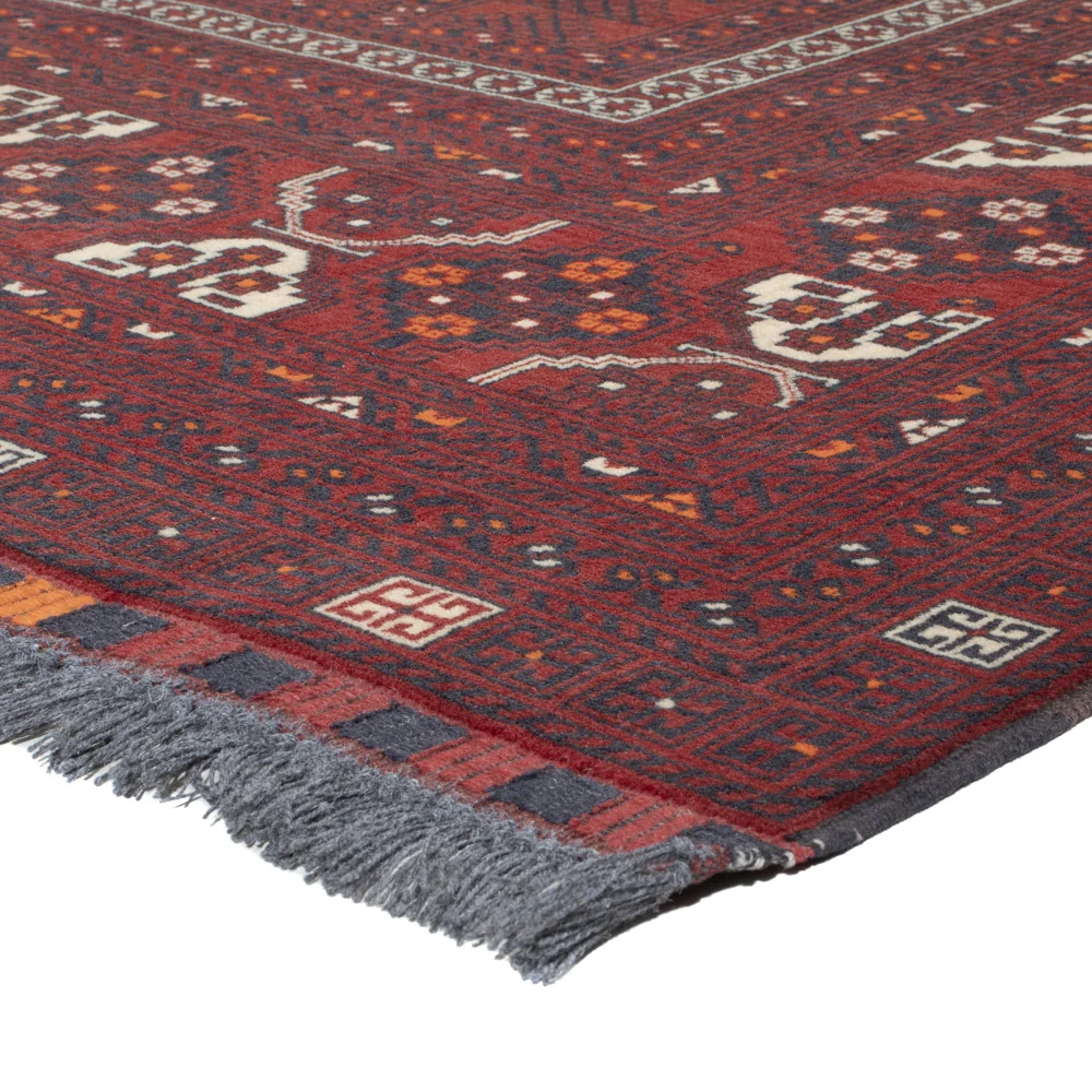 Afghan Teppich - 241 x 156 cm - dunkelrot