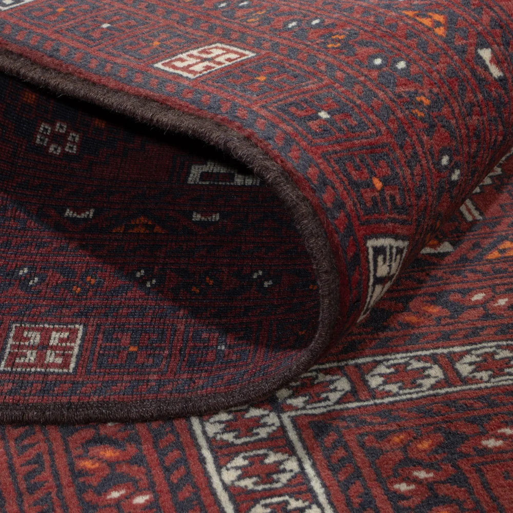 Afghan Teppich - 241 x 156 cm - dunkelrot