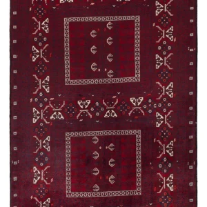 Afghan Teppich - 246 x 151 cm - dunkelrot