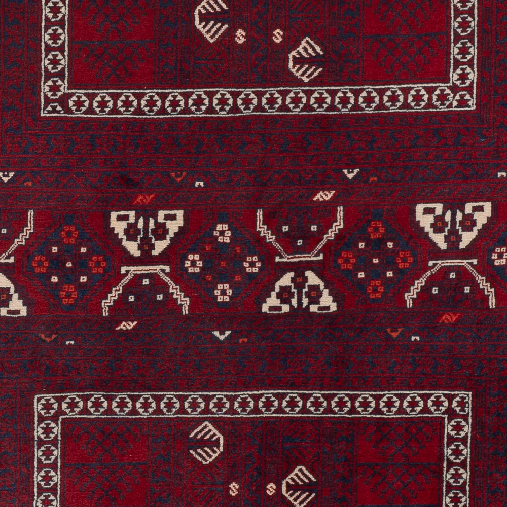 Afghan Teppich - 246 x 151 cm - dunkelrot
