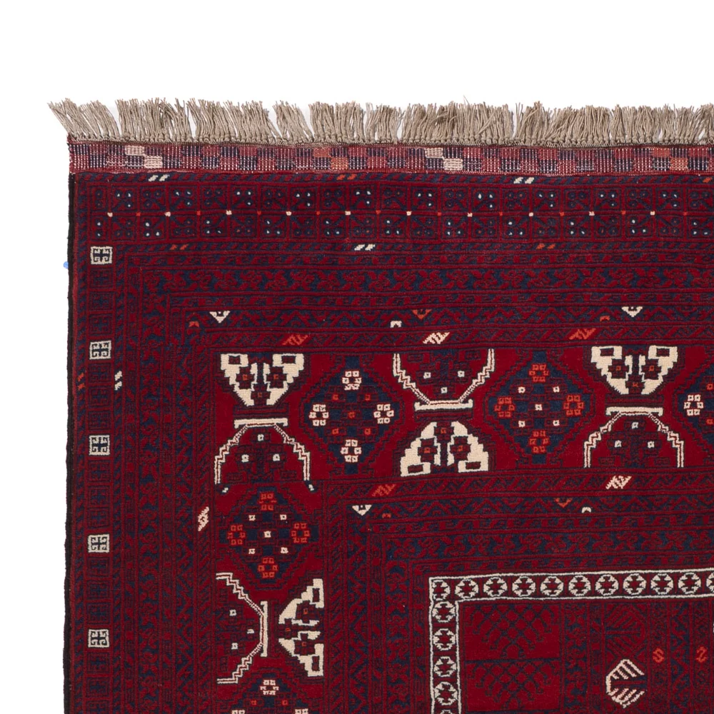 Afghan Teppich - 246 x 151 cm - dunkelrot