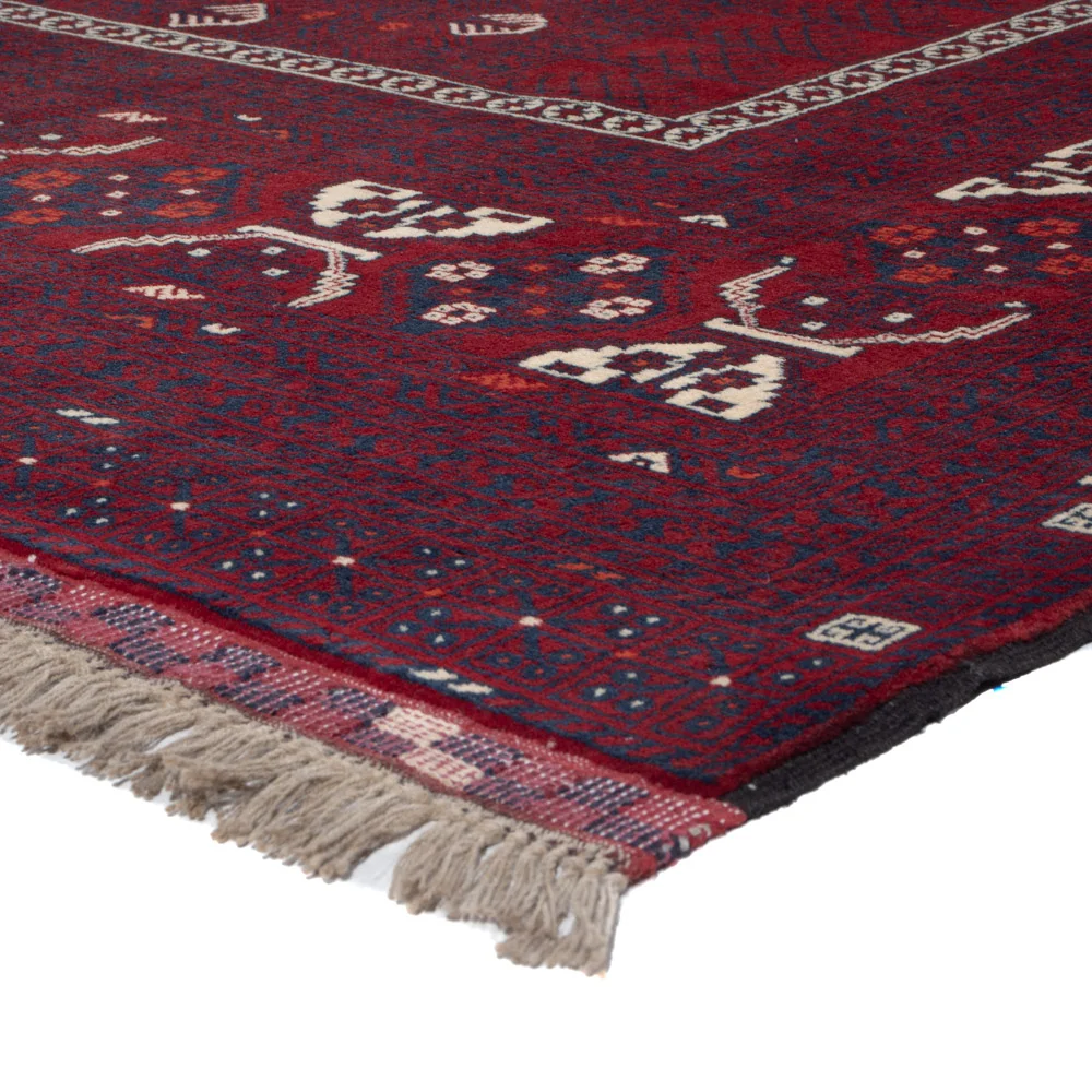 Afghan Teppich - 246 x 151 cm - dunkelrot
