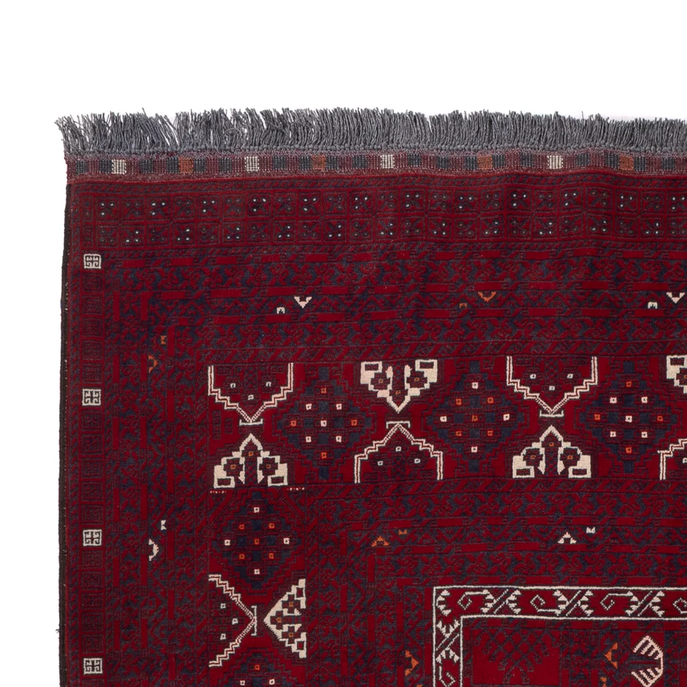 Afghan Teppich - 248 x 153 cm - dunkelrot