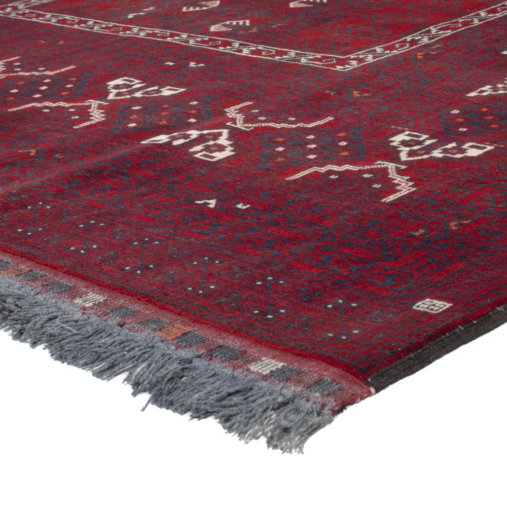 Afghan Teppich - 248 x 153 cm - dunkelrot