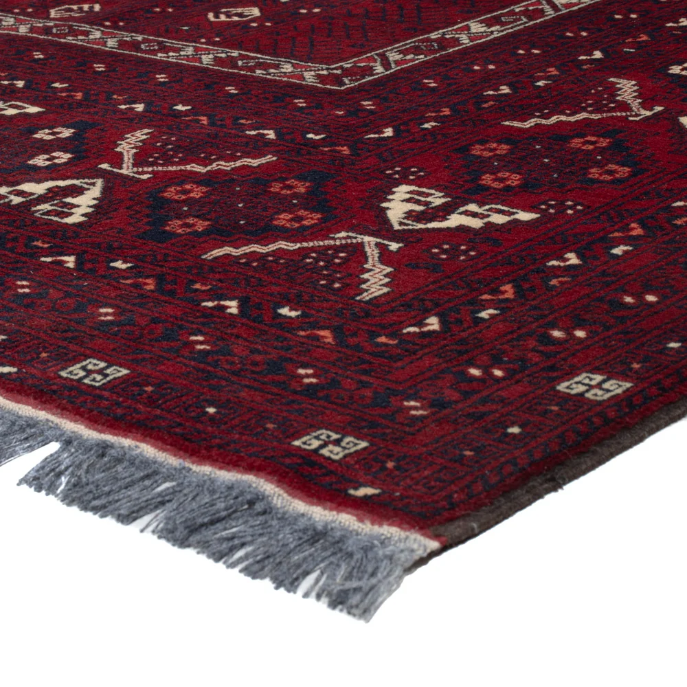 Afghan Teppich - 248 x 154 cm - dunkelrot