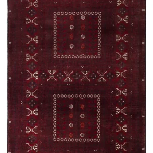 Afghan Teppich - 250 x 157 cm - dunkelrot