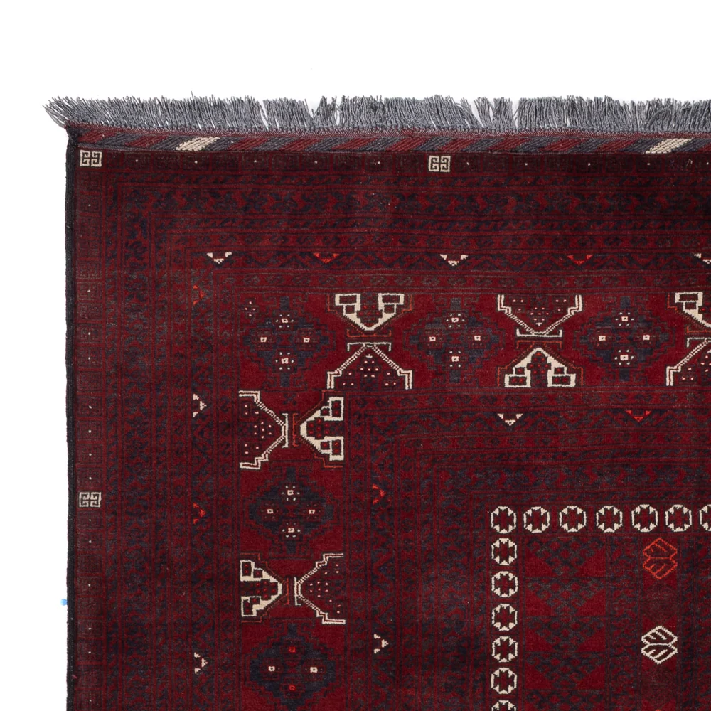 Afghan Teppich - 250 x 157 cm - dunkelrot