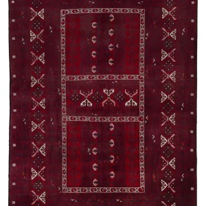 Afghan Teppich - 255 x 155 cm - dunkelrot