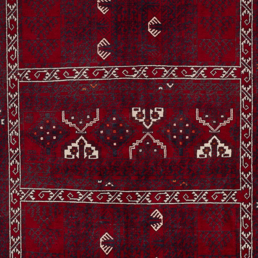 Afghan Teppich - 255 x 155 cm - dunkelrot