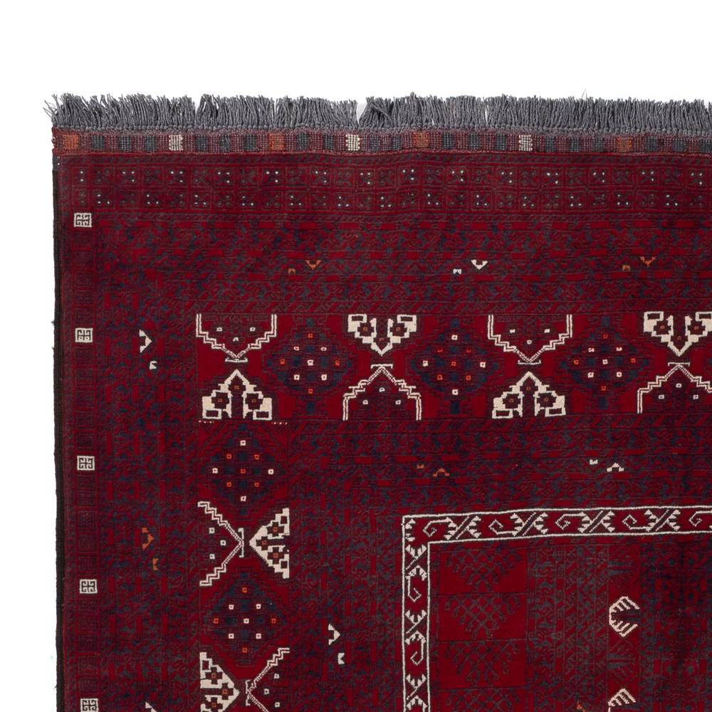 Afghan Teppich - 255 x 155 cm - dunkelrot
