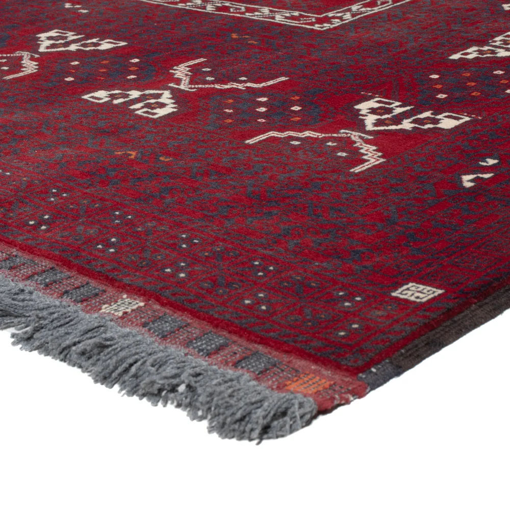 Afghan Teppich - 255 x 155 cm - dunkelrot