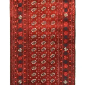 Afghan Teppich - Buchara 294 x 84 cm - dunkelrot