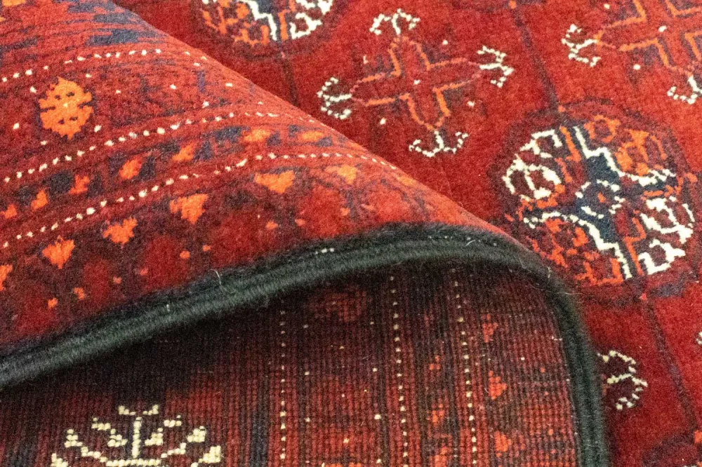 Afghan Teppich - Buchara 294 x 84 cm - dunkelrot