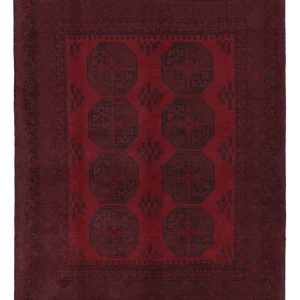 Afghan Teppich - Filpa - 193 x 150 cm - dunkelrot