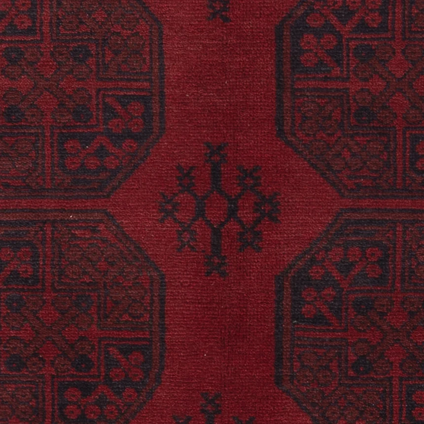 Afghan Teppich - Filpa - 193 x 150 cm - dunkelrot