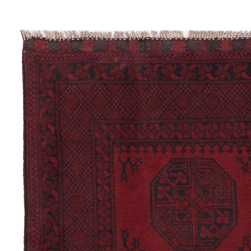 Afghan Teppich - Filpa - 193 x 150 cm - dunkelrot