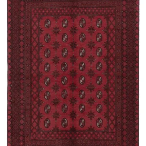Afghan Teppich - Filpa - 242 x 164 cm - dunkelrot