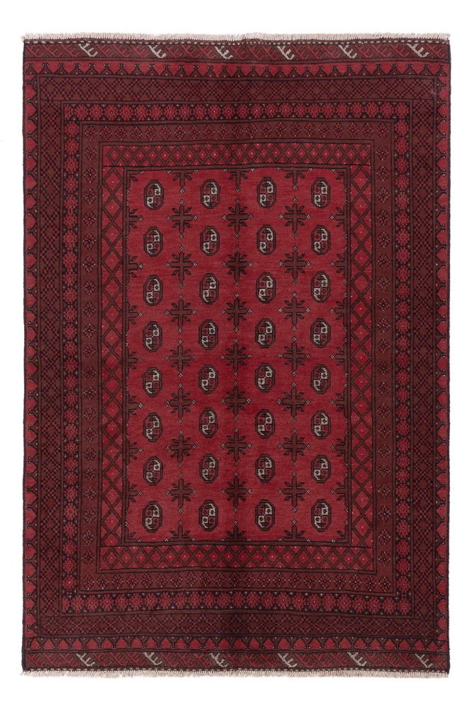 Afghan Teppich - Filpa - 242 x 164 cm - dunkelrot