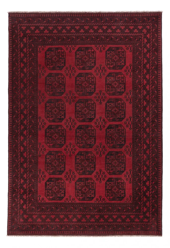 Afghan Teppich - Filpa - 288 x 197 cm - dunkelrot
