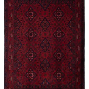 Afghan Teppich - Kunduz - 190 x 128 cm - dunkelrot