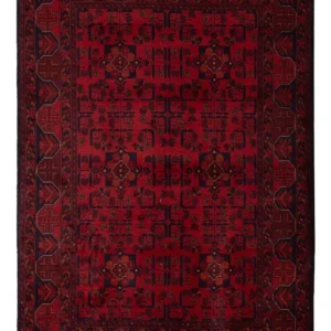 Afghan Teppich - Kunduz - 191 x 127 cm - dunkelrot