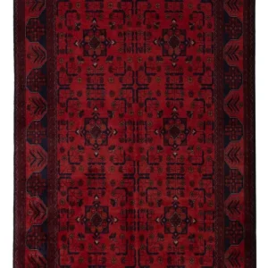 Afghan Teppich - Kunduz - 193 x 127 cm - dunkelrot