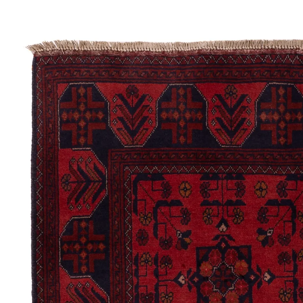 Afghan Teppich - Kunduz - 193 x 127 cm - dunkelrot