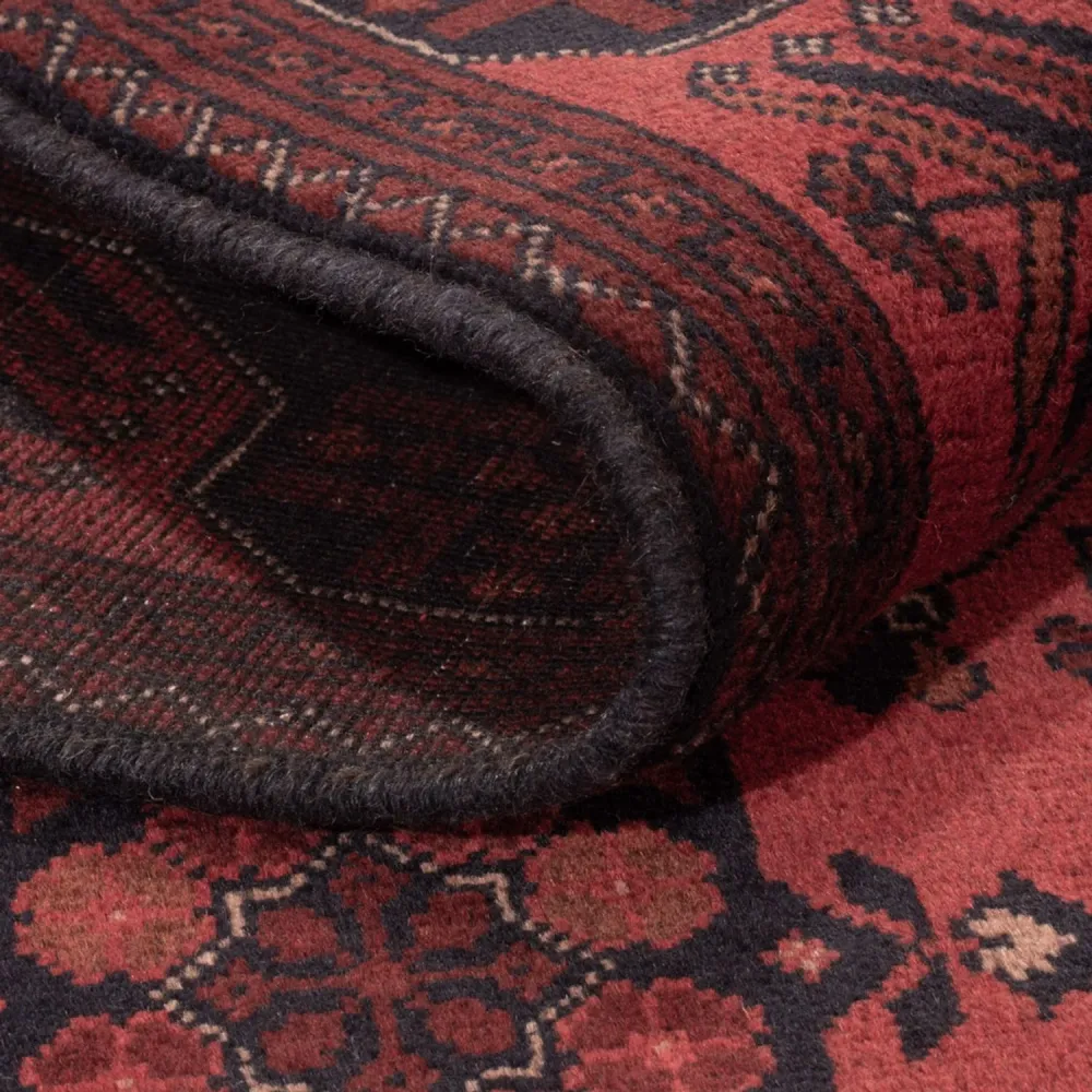 Afghan Teppich - Kunduz - 193 x 127 cm - dunkelrot