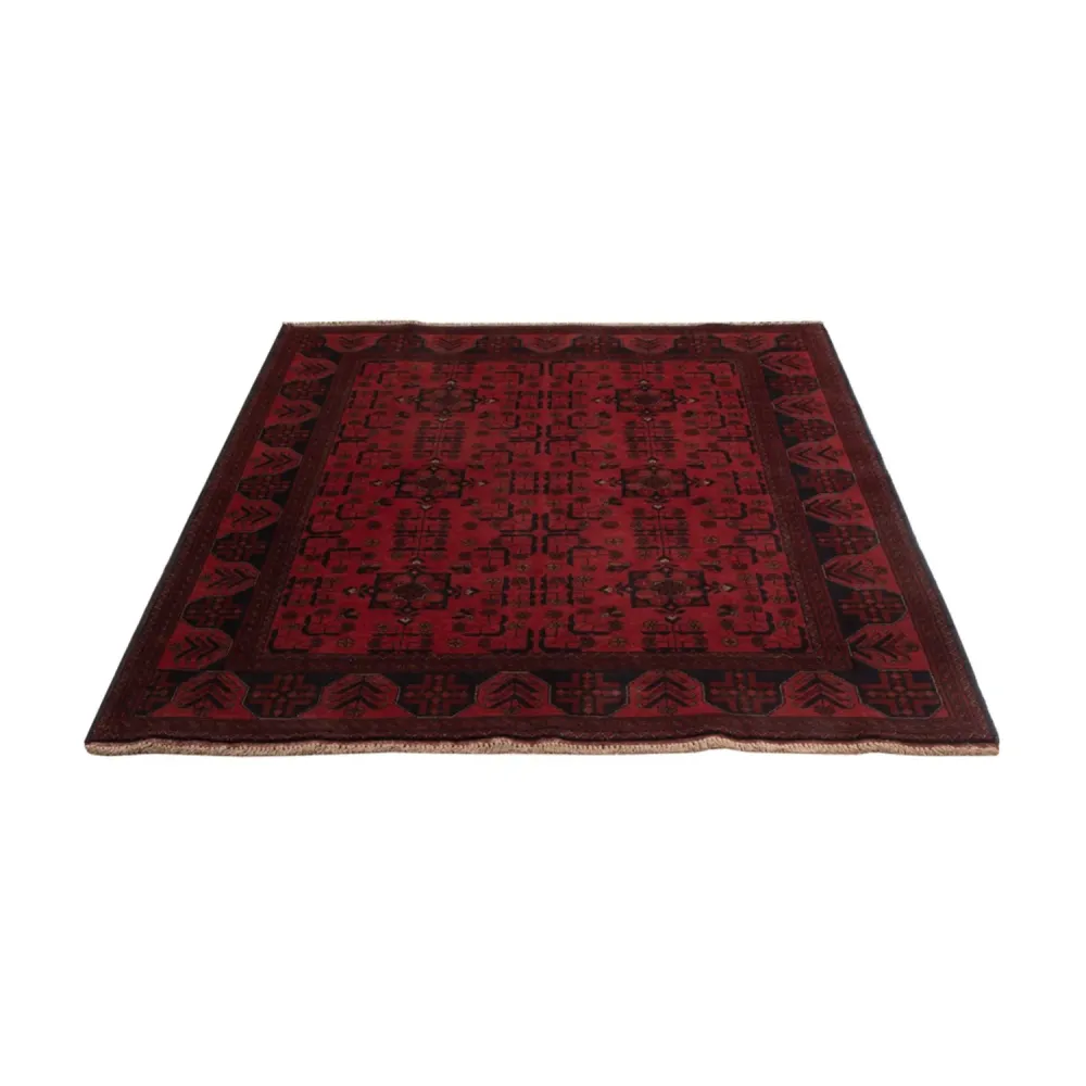 Afghan Teppich - Kunduz - 193 x 127 cm - dunkelrot