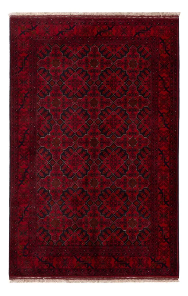 Afghan Teppich - Kunduz - 195 x 123 cm - dunkelrot