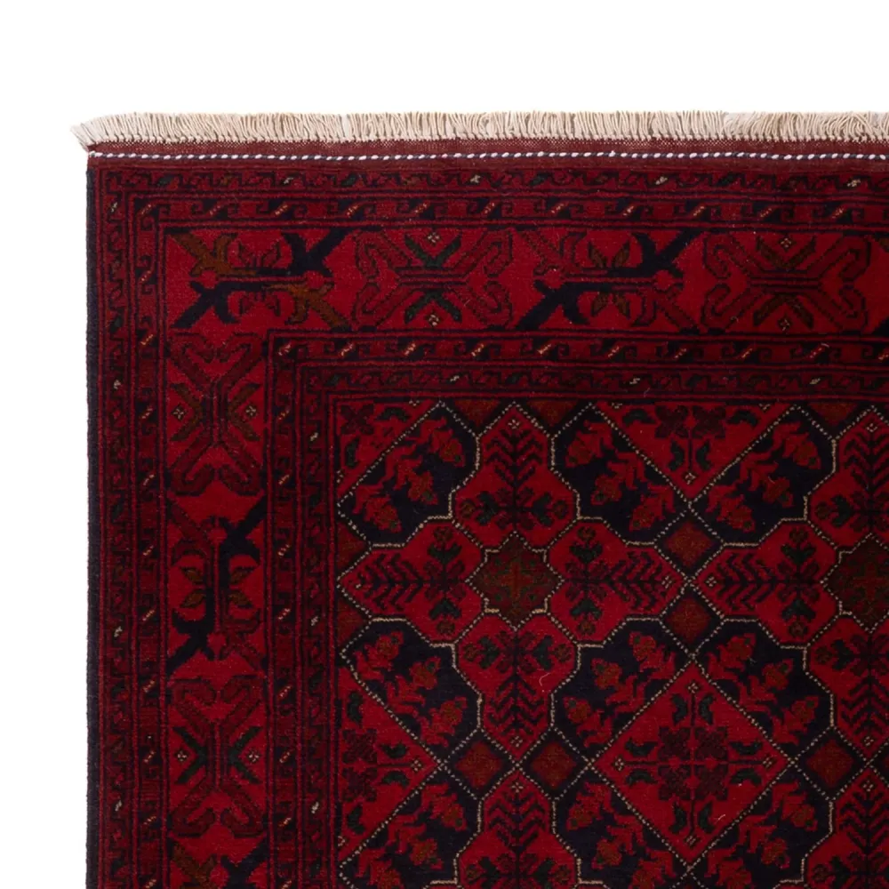 Afghan Teppich - Kunduz - 195 x 123 cm - dunkelrot