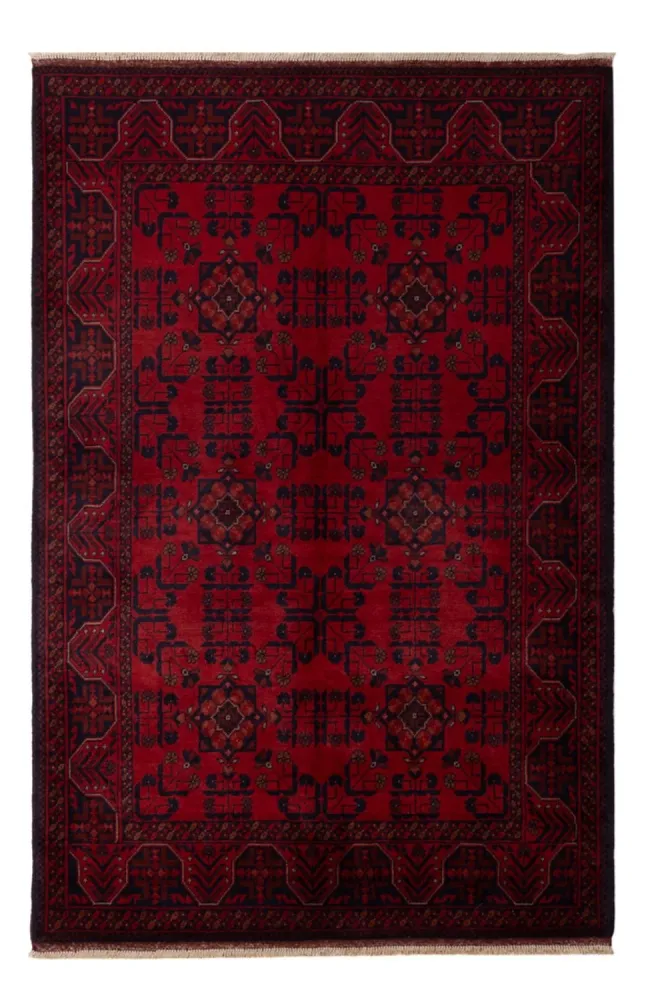 Afghan Teppich - Kunduz - 195 x 125 cm - dunkelrot