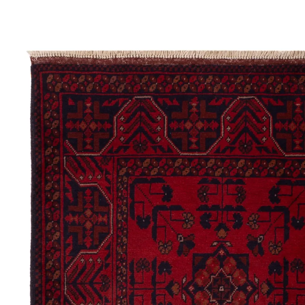 Afghan Teppich - Kunduz - 195 x 125 cm - dunkelrot