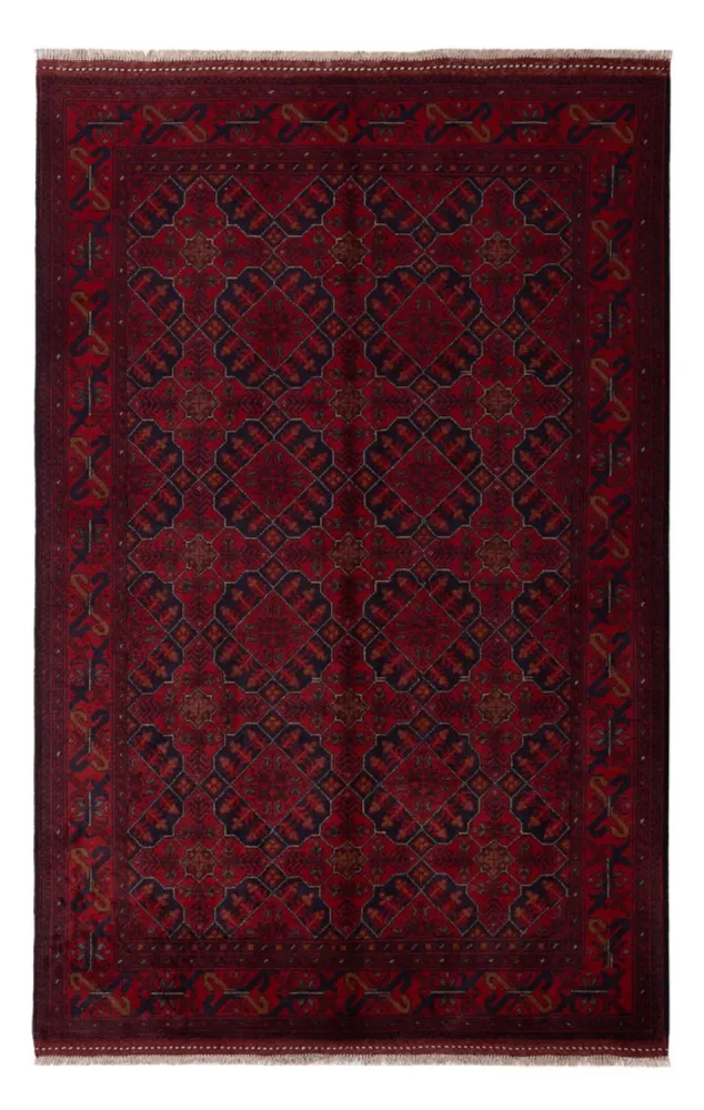 Afghan Teppich - Kunduz - 196 x 123 cm - dunkelrot