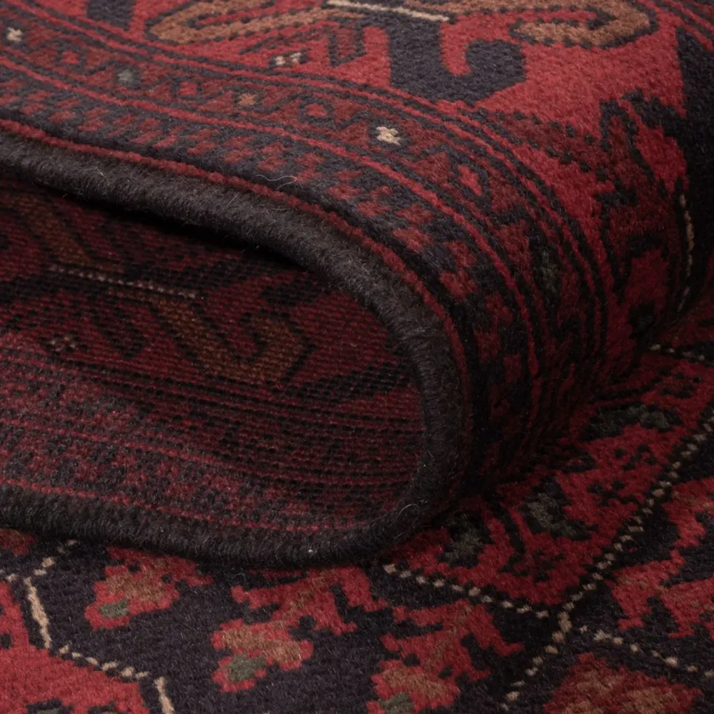Afghan Teppich - Kunduz - 196 x 123 cm - dunkelrot