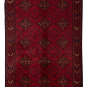 Afghan Teppich - Kunduz - 196 x 125 cm - dunkelrot