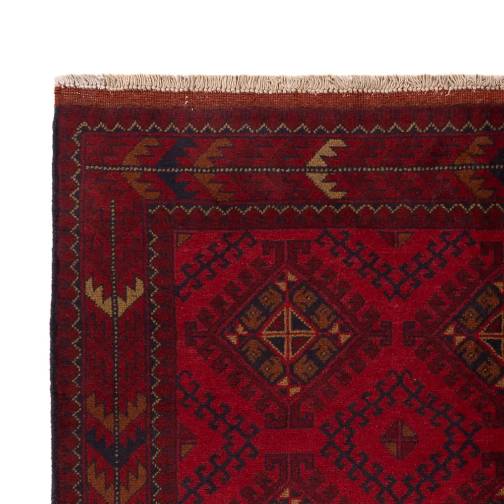 Afghan Teppich - Kunduz - 196 x 125 cm - dunkelrot