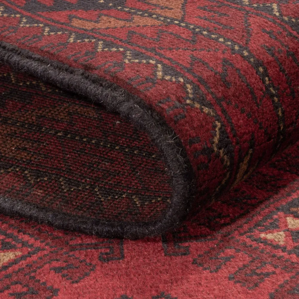 Afghan Teppich - Kunduz - 196 x 125 cm - dunkelrot