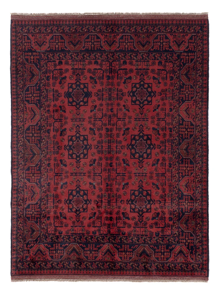 Afghan Teppich - Kunduz - 196 x 151 cm - rot
