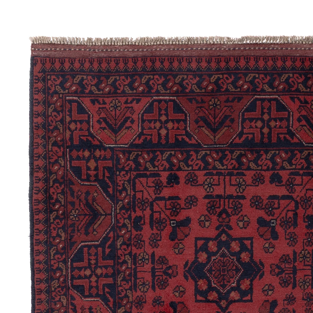 Afghan Teppich - Kunduz - 196 x 151 cm - rot