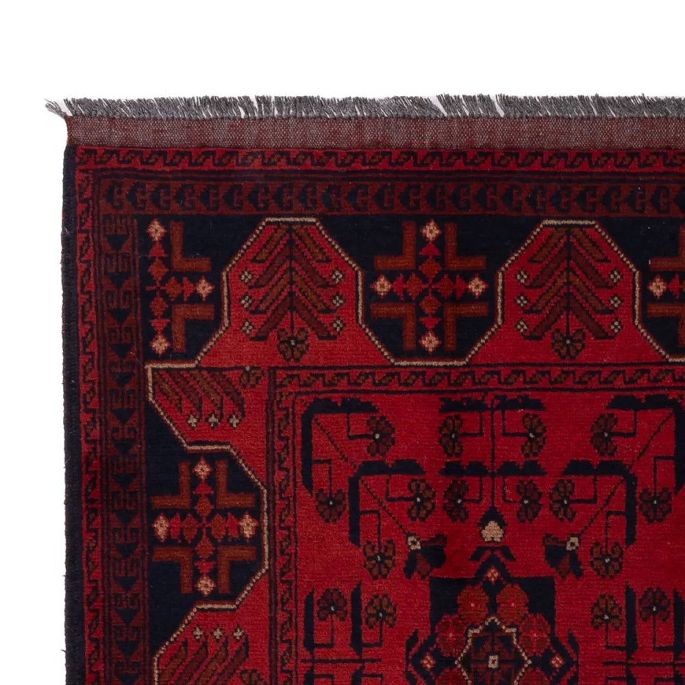 Afghan Teppich - Kunduz - 197 x 121 cm - dunkelrot