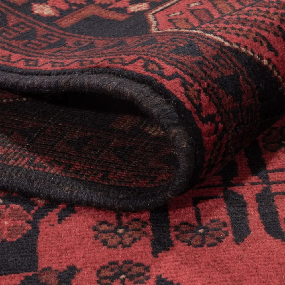 Afghan Teppich - Kunduz - 197 x 121 cm - dunkelrot