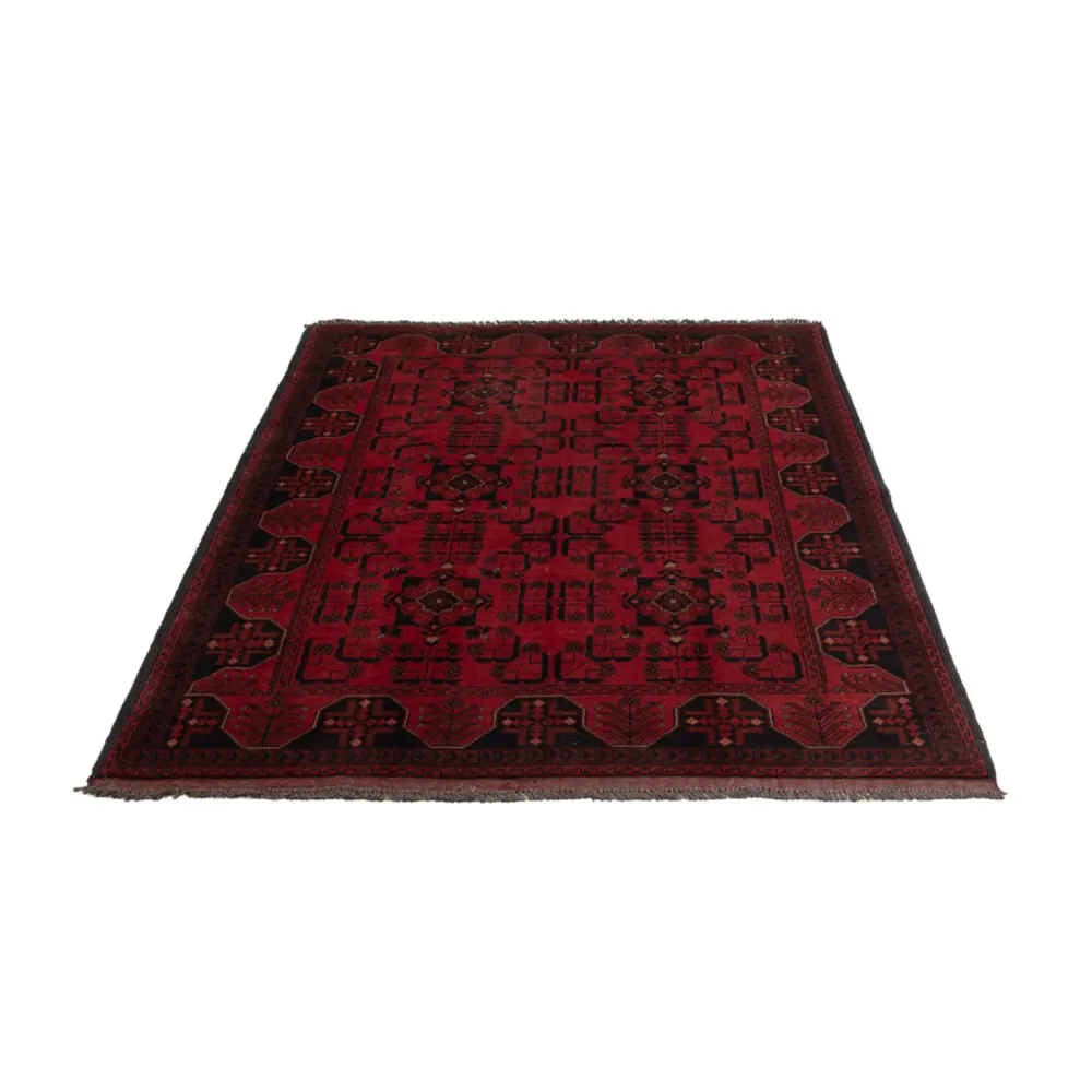 Afghan Teppich - Kunduz - 197 x 121 cm - dunkelrot
